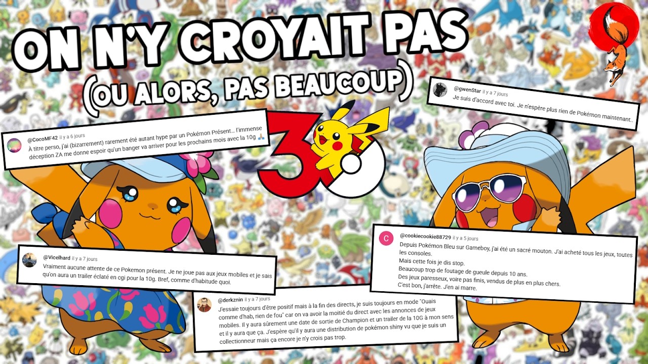 10G, mobile, rétro… vous aviez visé juste pour le POKÉMON PRESENTS des 30 ans ! (React commentaires)