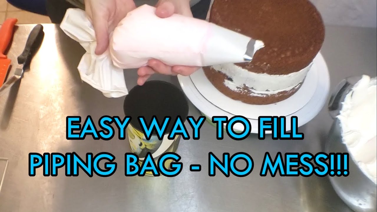How to Fill Piping Bag Icing || MESS FREE, BAKING HACK!!