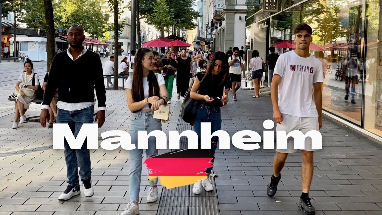 Walking Through the Streets of Mannheim Germany ,4K60fps