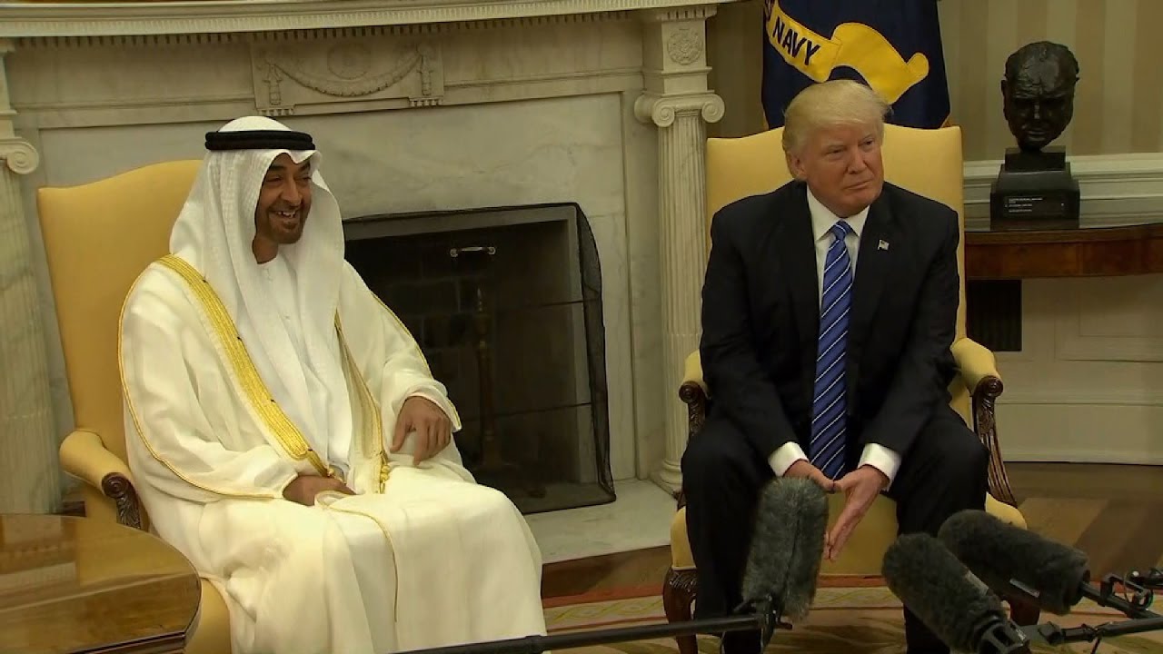 شاهد لحظة وصول الشيخ محمد بن زايد إلى البيت الأبيض وفي استقباله الرئيس الأميركي دونالد ترامب
