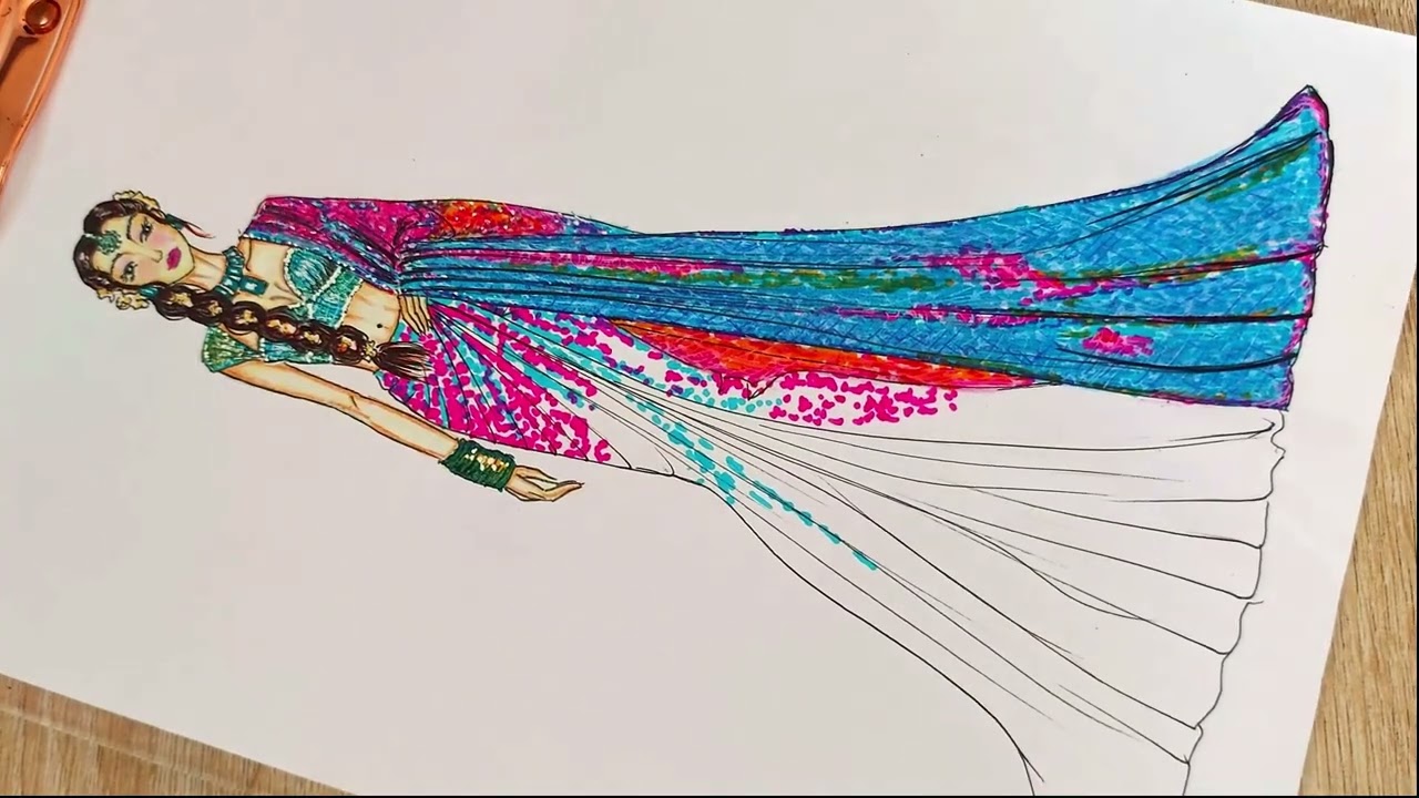 How I Drawing The Beautiful Dress 