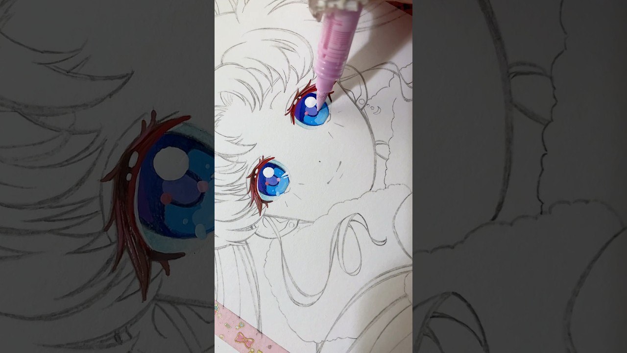 Drawing Usagi with Enmy Acrylic Markers 💫 #shorts #anime #animeart #art #drawing #sailormoon #enmy