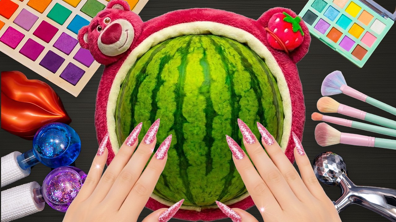ASMR Makeup on Watermelon (No Talking)
