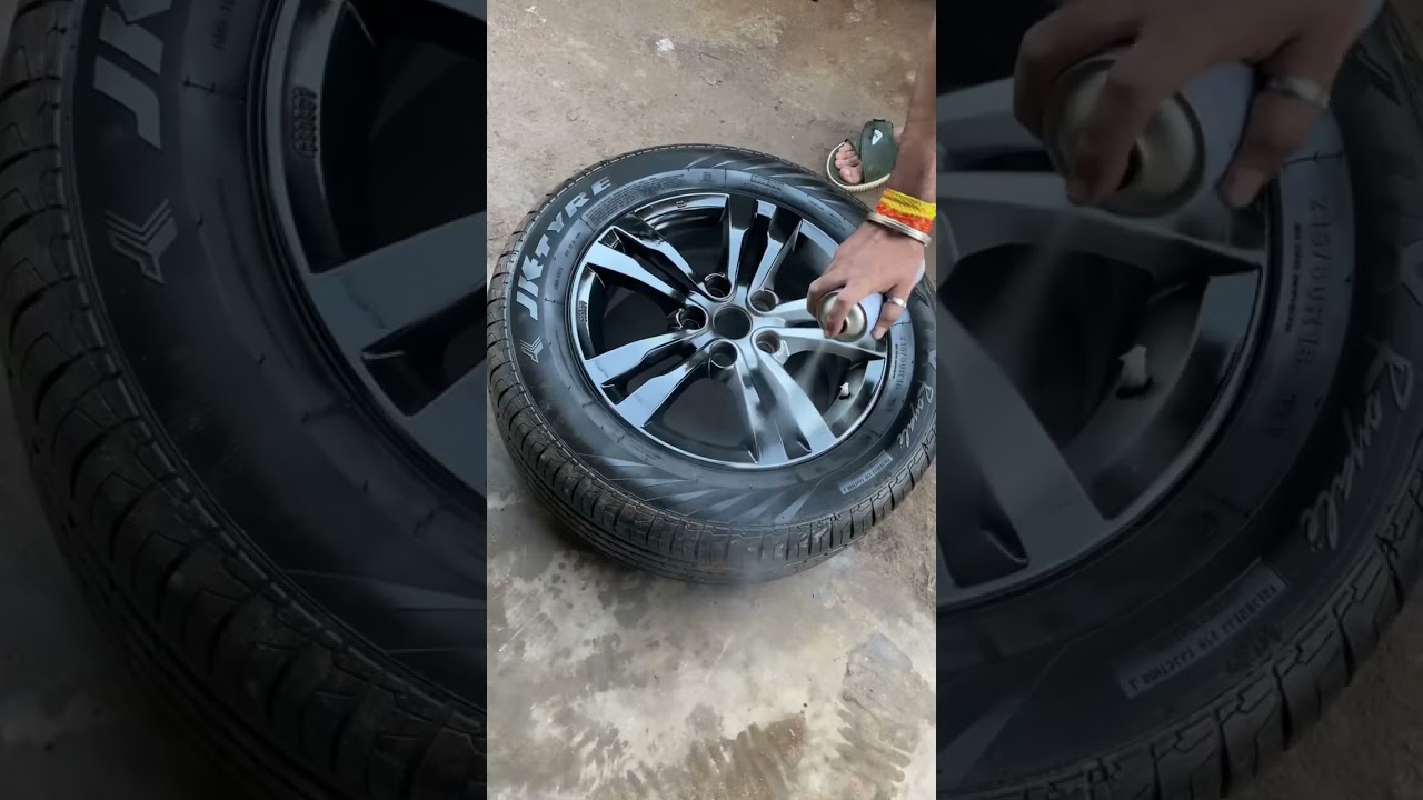 VITARA BREZZA ALLOY WHELLS TRANSFORMATION 🦽🔥✅#car #painting #alloywheels