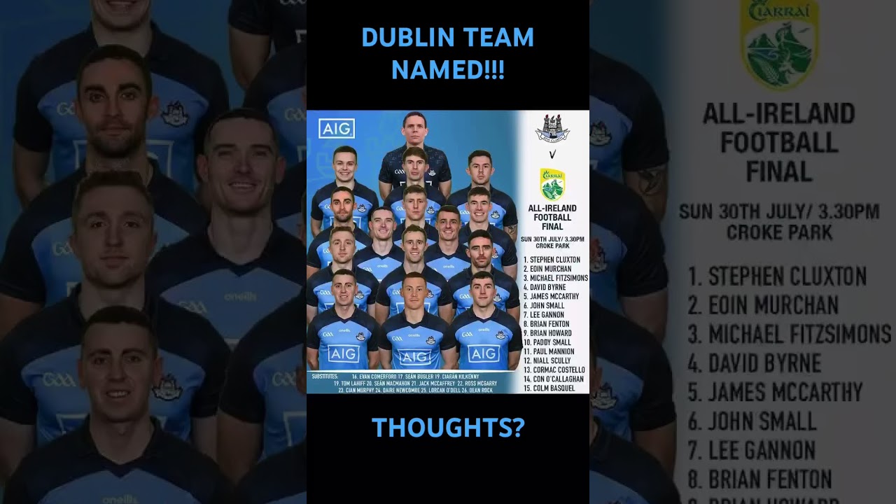 DUBLIN TEAM NAMED! 🔥 An Cluiche - Seamus Brady #gaa #dublin #dublingaa #sport #irish #teamnews