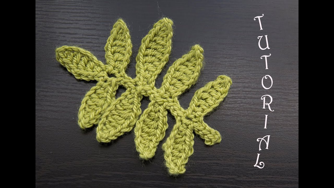 Liść paproci na szydełku. Crochet fern leaf.