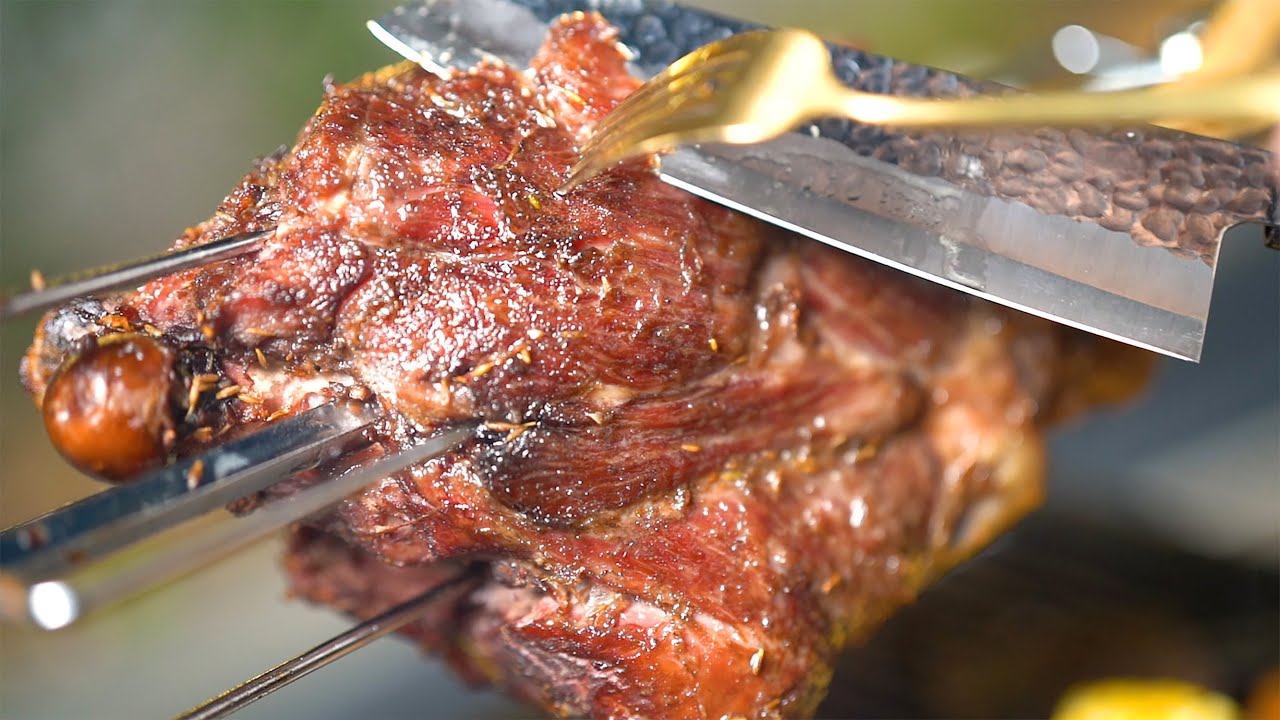 纯手工炭烤！72小时只为完美还原【路飞大棒肉】！