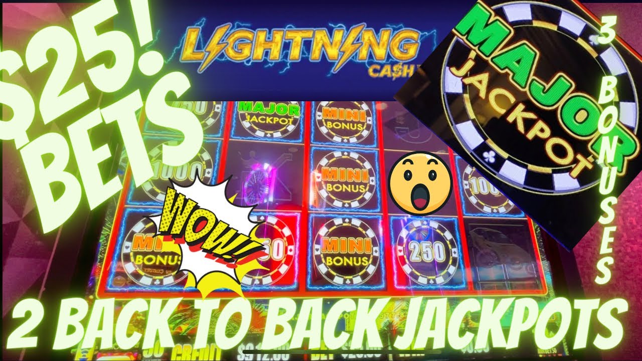 $25 BETS 2 JACKPOTS!!! BACK TO BACK !!! HIGH STAKES LIGHTNING CASH SLOT MACHINE 3 BONUSES LIVE PLAY