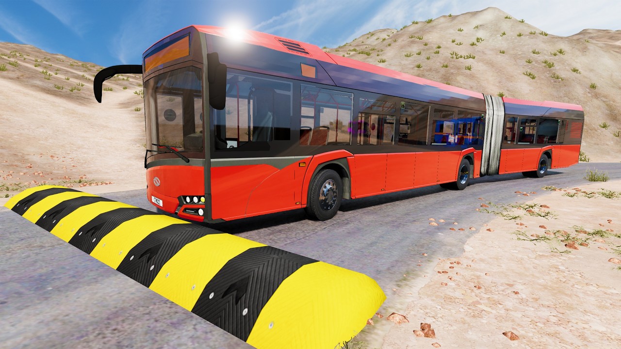 Bus Vs Massive Speed Bumps #3 - BeamNG.Drive