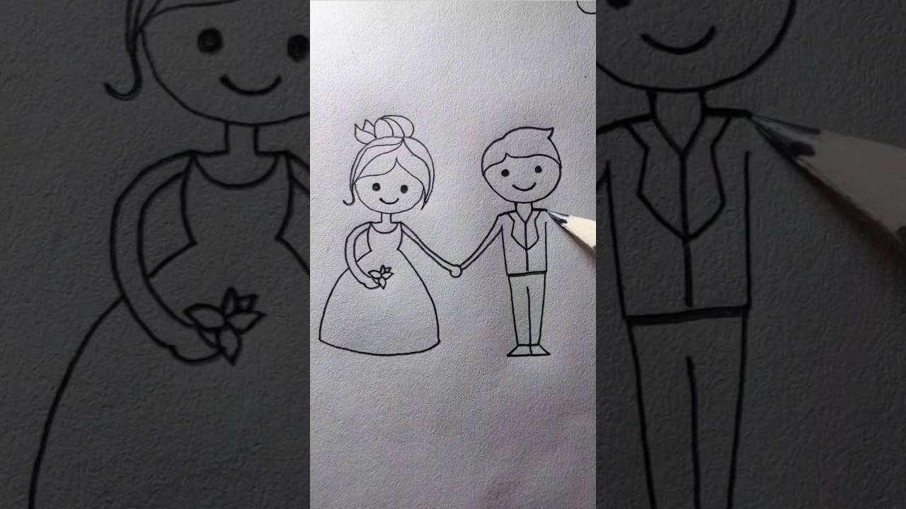 bride and groom ❤️❤️ #art #drawing #shorts