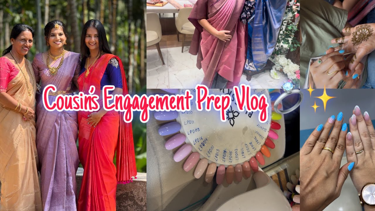 Cousin’s Engagement Prep Vlog 💍🤍| From Saree Shopping to Engagement Day 💍