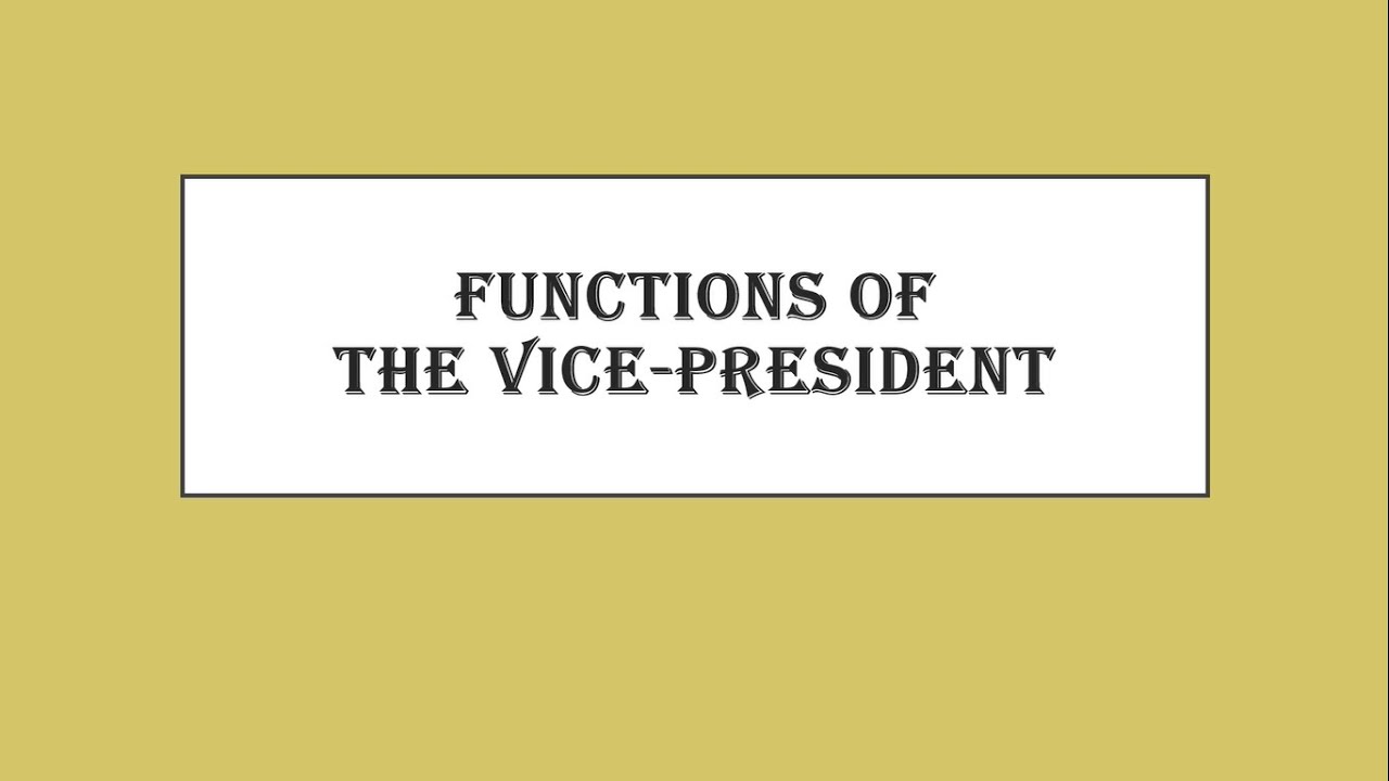 Functions of Vice-President of India.