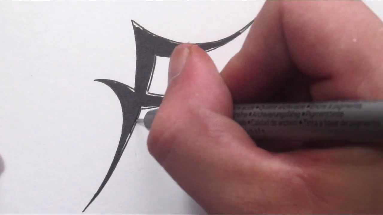 How To Draw a Simple Tribal Letter F
