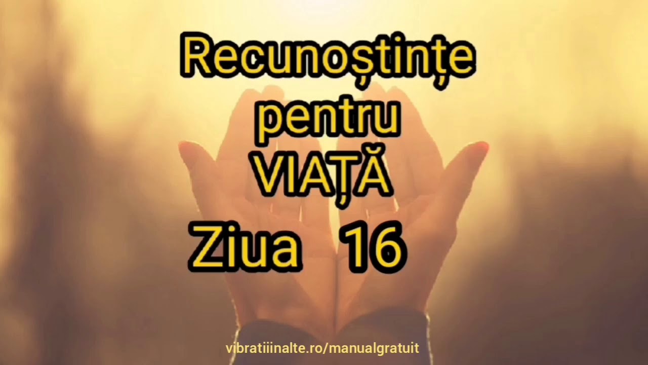 Recunoștințe pentru VIAȚĂ - Ziua 16 Vibratii Inalte