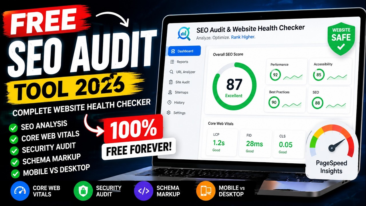FREE SEO Audit Tool 2026 | Complete Website Health Checker (Core Web Vitals, Security & SEO)