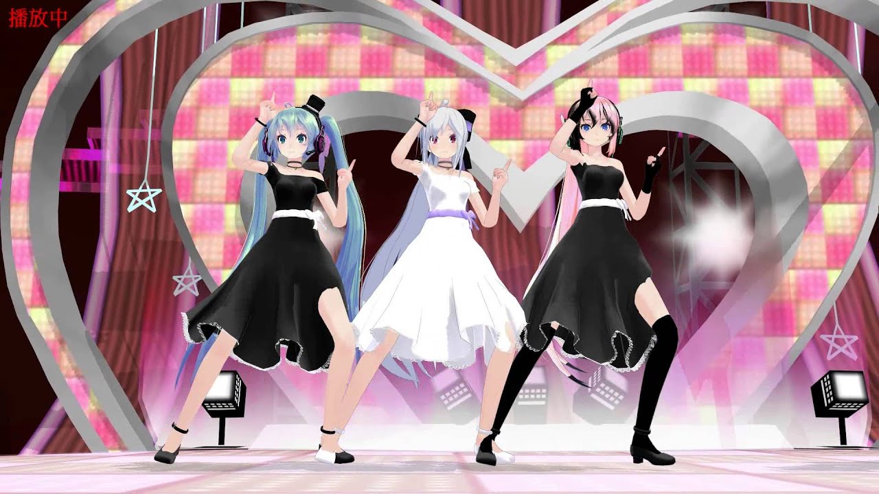 (MMD) 弱音x初音x巡音 小蘋果HD