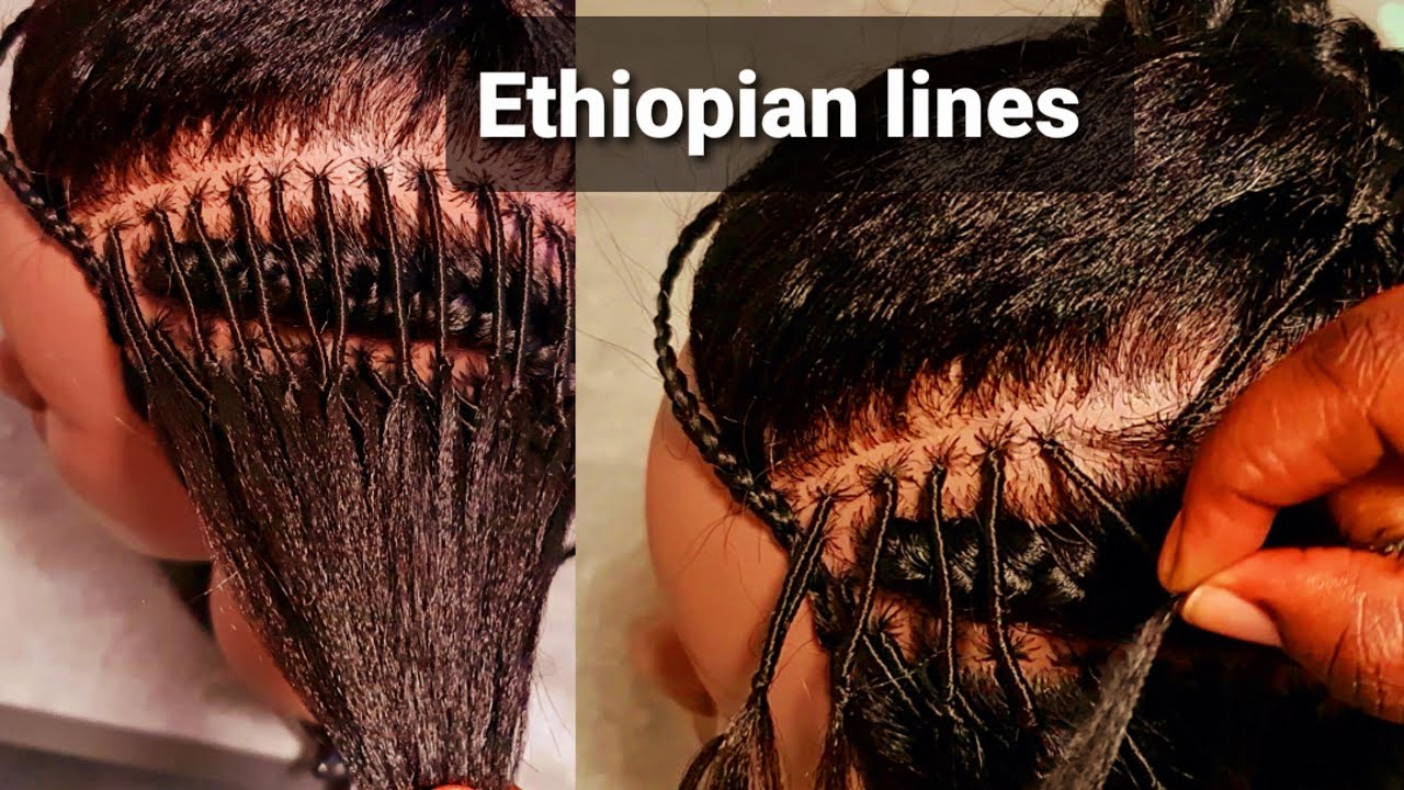 Ethiopian lines.Fish bones  P3. 4 IN 1 Lines||Tigray P3||Albaso hair style||Stitch braids.