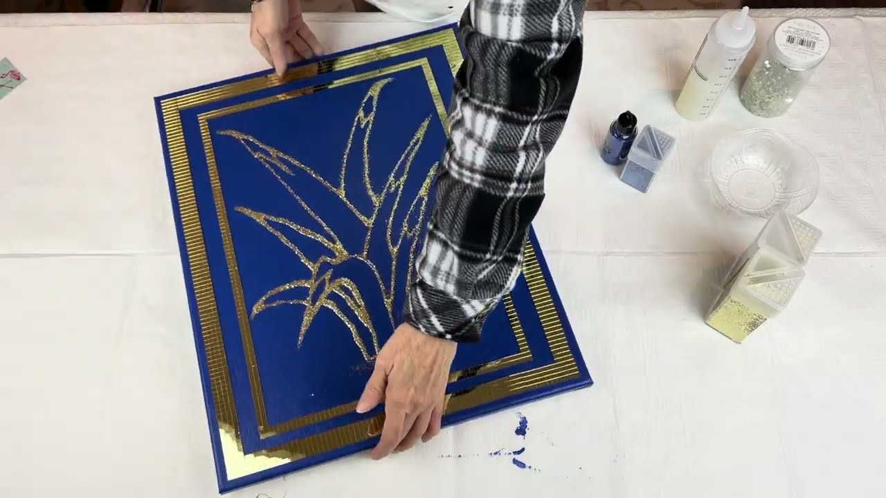 DIY GOLDEN BLADES OF GRASS with CRUSHED GLASS & GLITTER