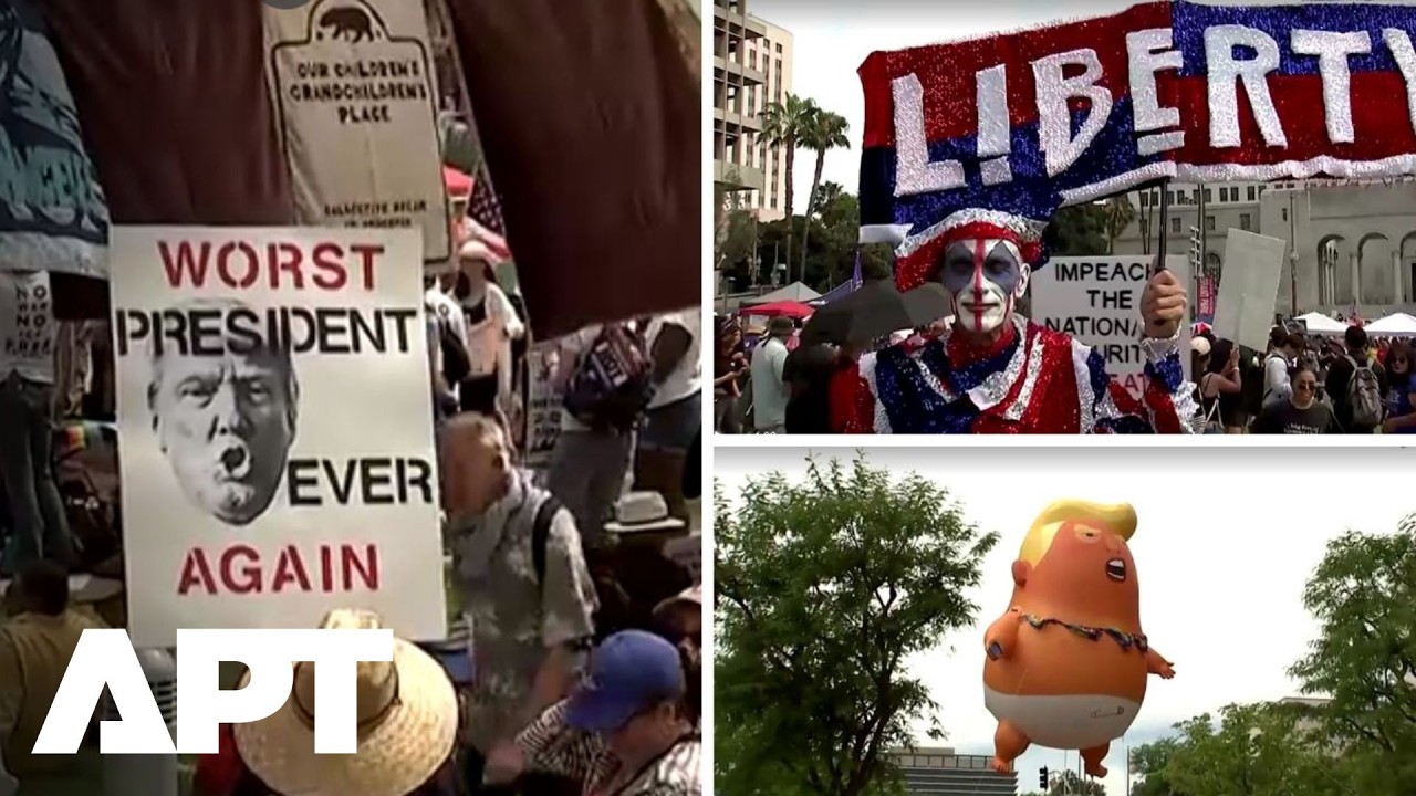 В Лос-Анджелесе вспыхнула масштабная акция протеста &laquo;Нет королям&raquo; против политики Трампа | APT