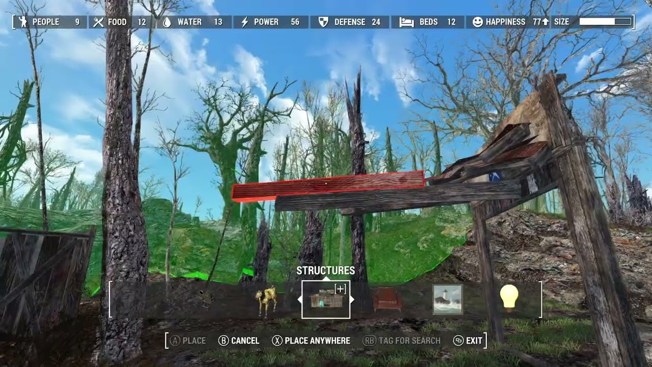 Fallout 4 Build Breakdown - Scavenger Overlook Porch Deconstruction #gaming #fallout #settlement