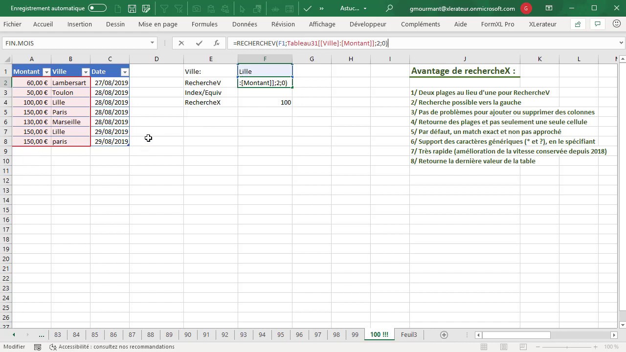 Excel RechercheX, LA solution tant attendue !
