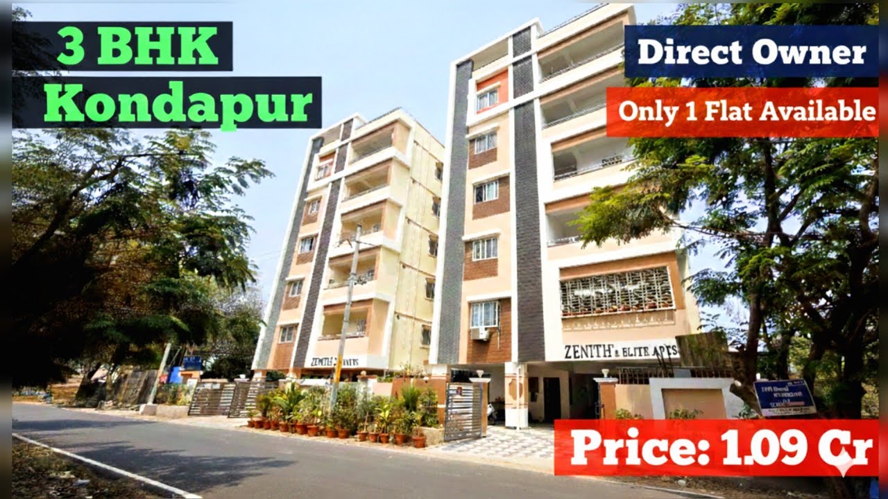 3 BHK Flat for Sale | ₹1.09 Cr | All Inclusive!🔥Prime Kondapur (Close to HITEC City & Gachibowli)