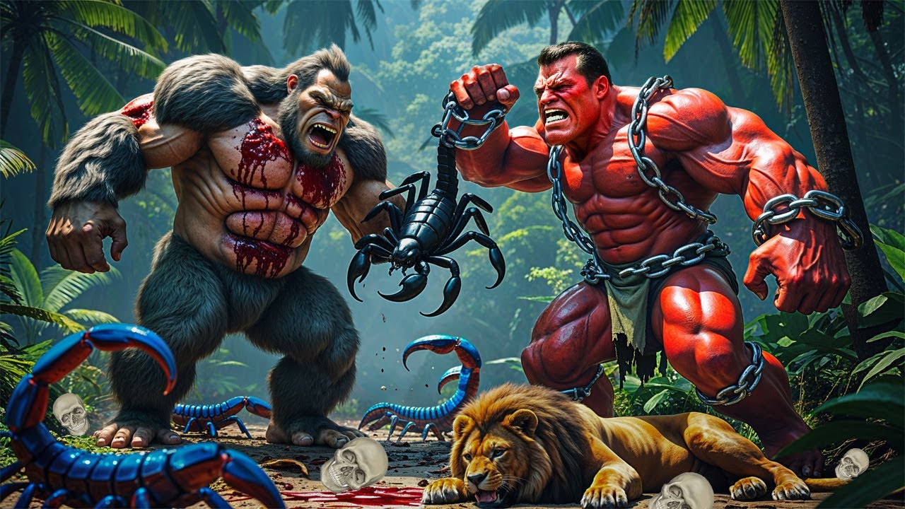King Kong vs RED - Hulk: The Great Battle on Skull Island!