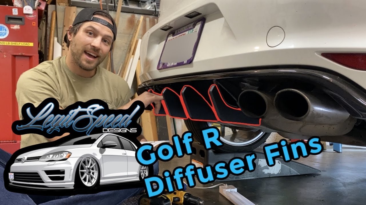 Legit Speed Designs Rear Diffuser Fins Unboxing and Install - MK7 Golf R