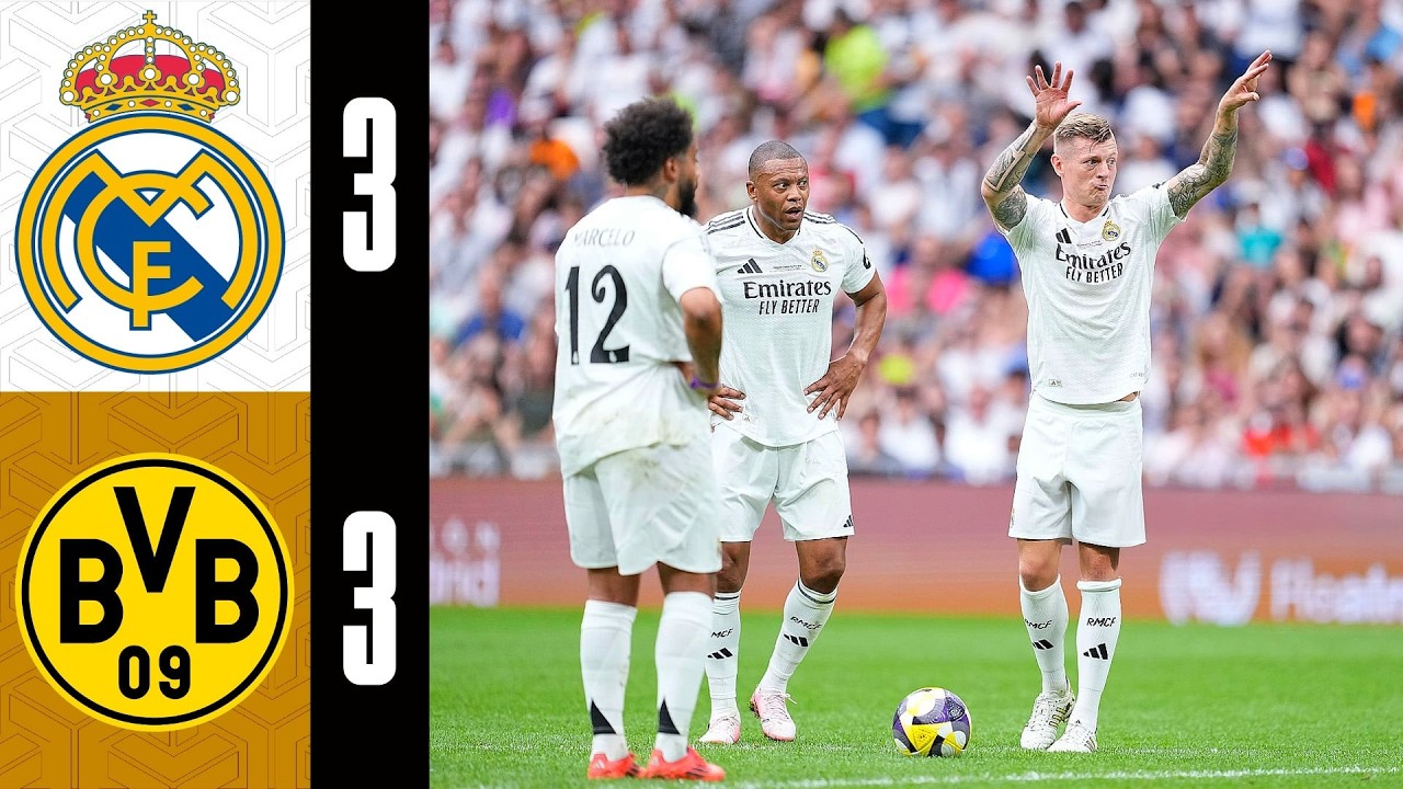 Real Madrid Legends 3-3 Dortmund Legends | All Goals & Highlights | KROOS RETURNS 😱