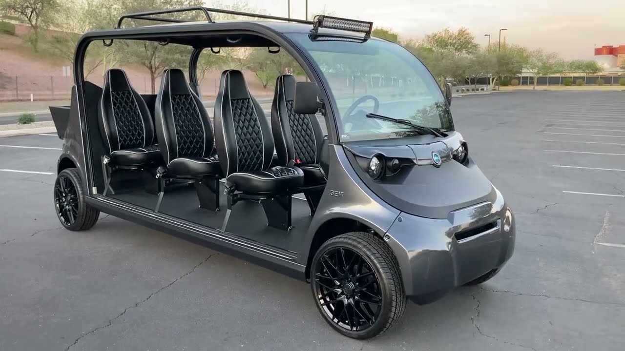 GEM CAR E6 LIMO CART NEW BODY STYLE, GUNMETAL GRAY, BEAUTIFUL!!