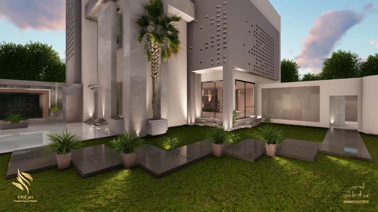 تصميم فيلا مودرن داخلي وخارجي SketchUp Lumion 3ds max Design Villa Modern