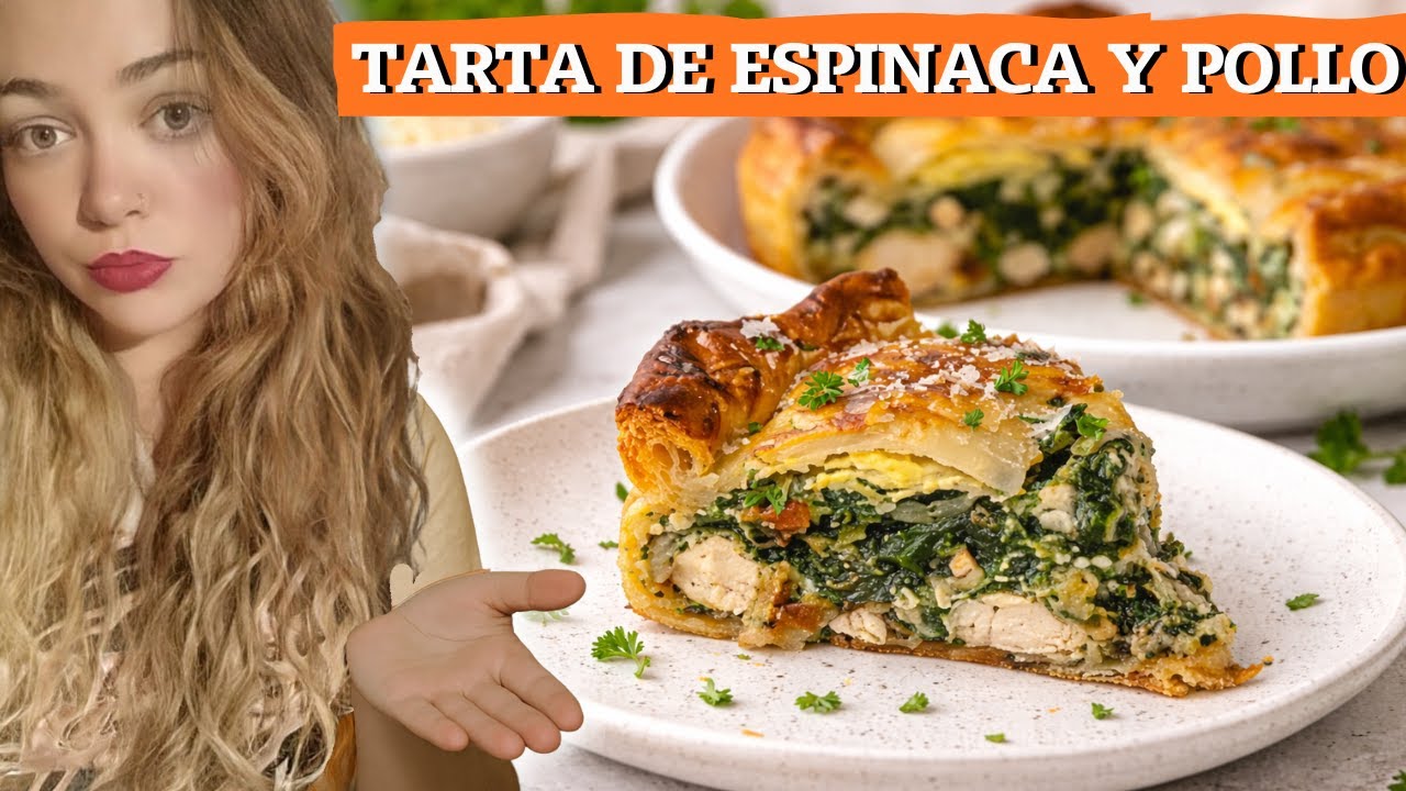 TARTA DE ESPINACA Y POLLO SABROSA #receta #tarta #espinacas #pechugasdepollo #recetasfaciles #food