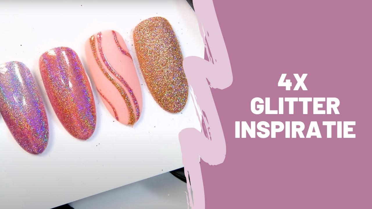 4x glitter nagels inspiratie met Unicorn Dust
