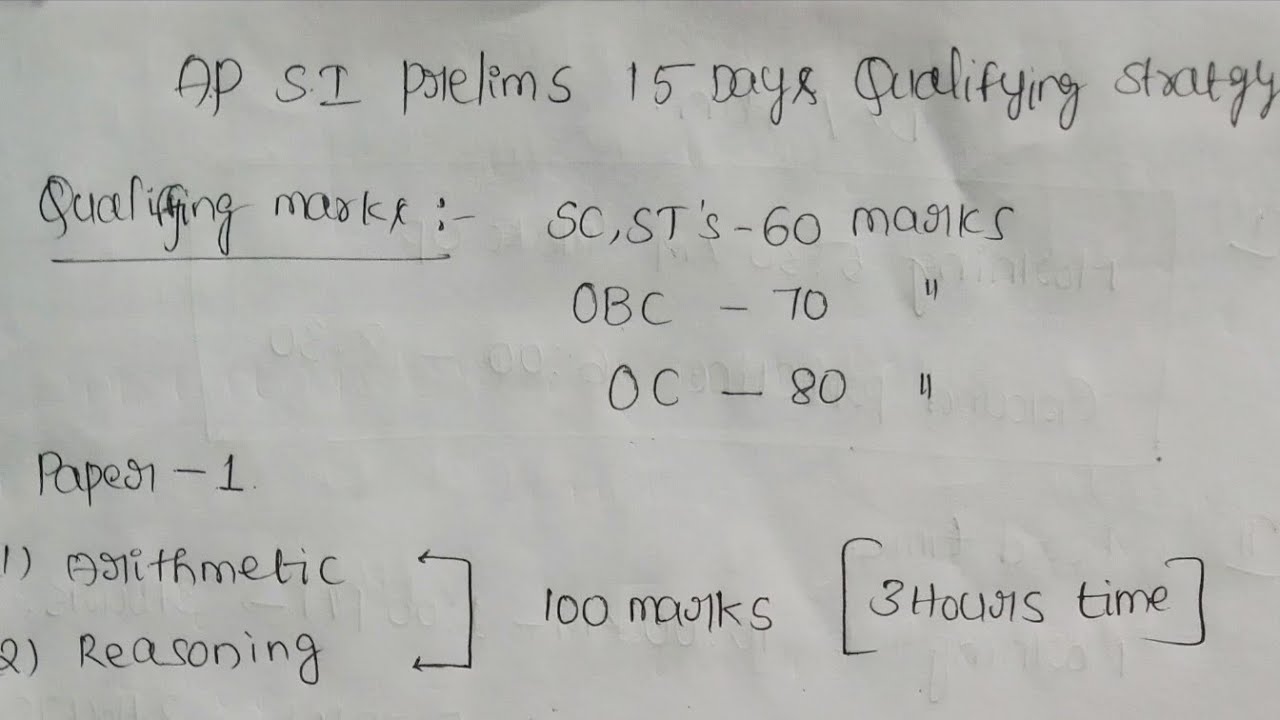 how to qualify ap SI prelims exam In just 15 days | ap si prelims syllabus| #apslprb #appolice