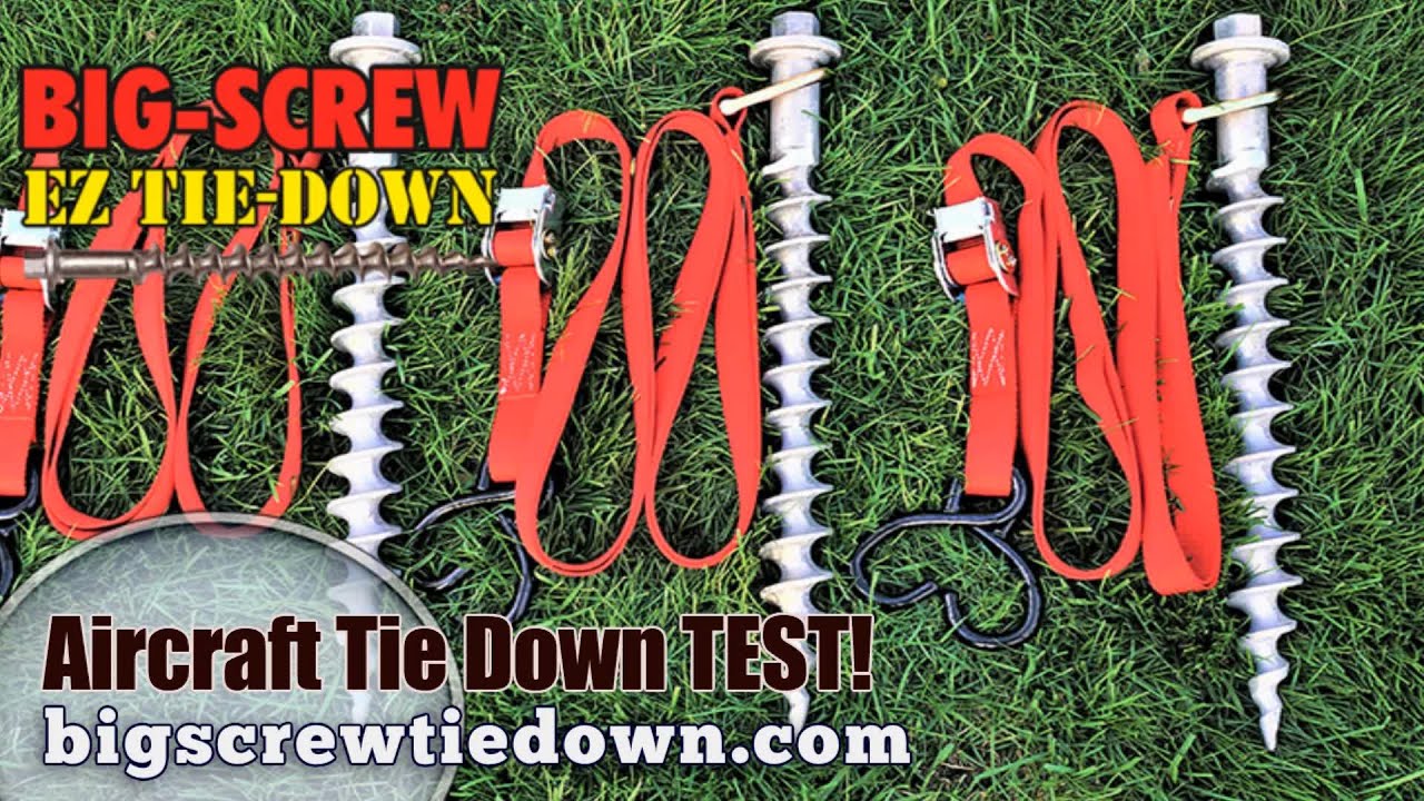 Amateurbuilt Experimental Aircraft Tie Down Test of Big Screw Tie Down.