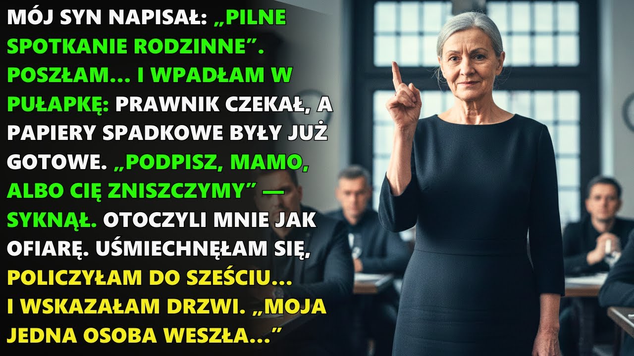 Syn zwabił mnie na „spotkanie rodzinne” —prawnik podał papiery spadkowe. Nie podpisałam…więc grozili