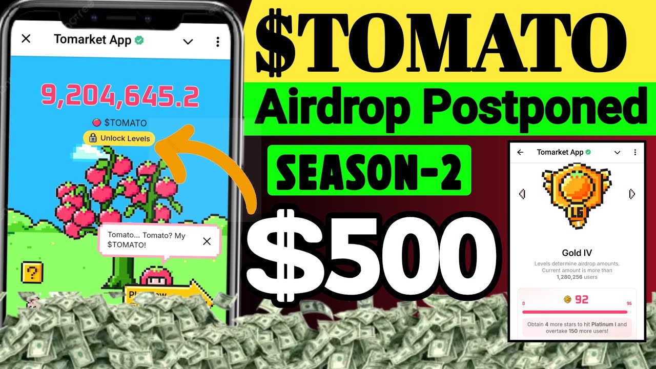 $TOMATO Airdrop Season-2 Get $500 Full Guide | Tomarket Airdrop Withdrawal/TGE Date