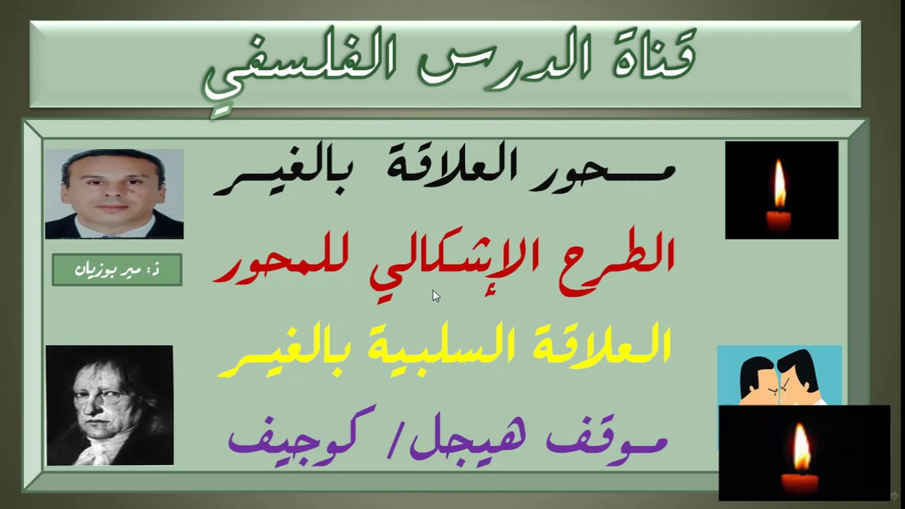 محور العلاقة بالغير   موقف هيجل و   كوجيف