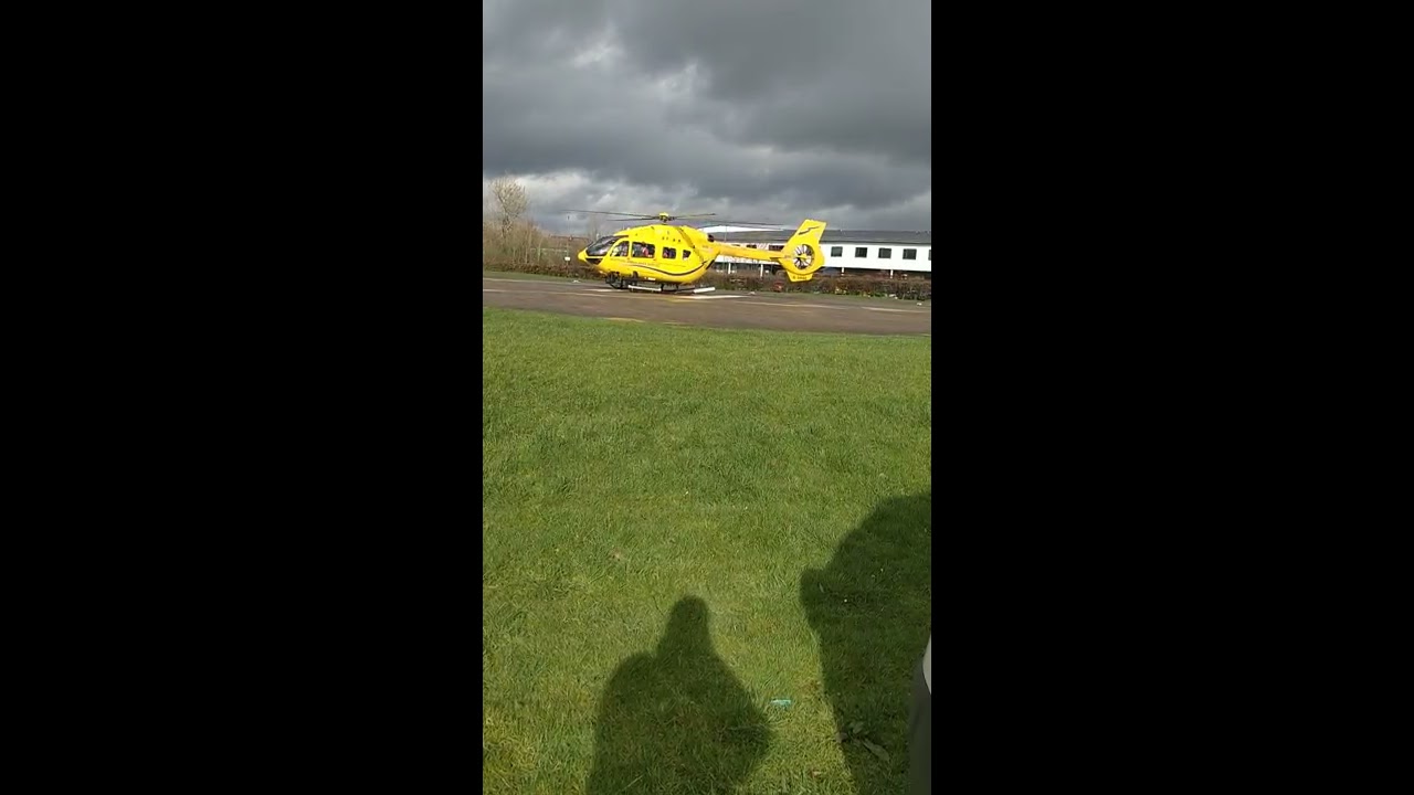 Air Ambulance landing at Crosshouse Hospital