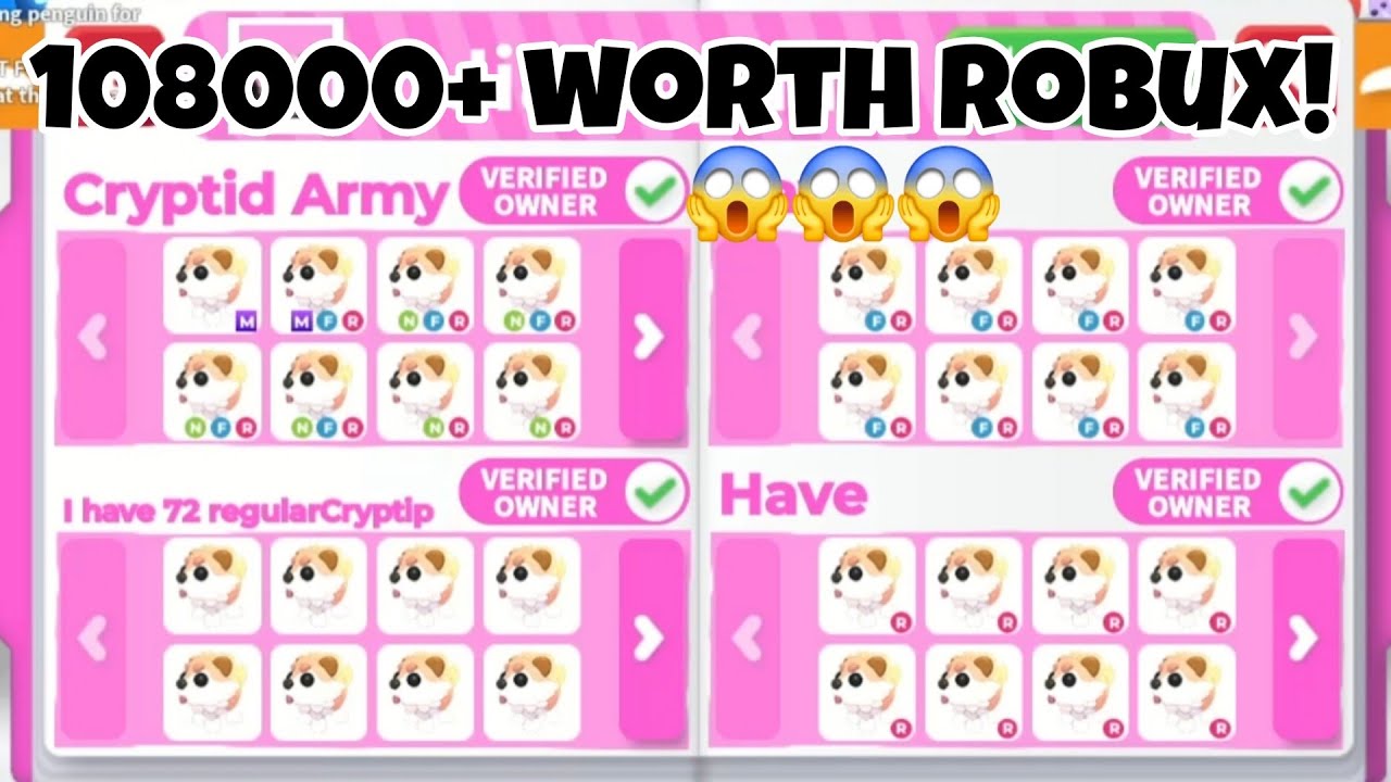😱😛HOW IN THE WORLD😱They Have 72 CRYPTID WORTH 108000+ ROBUX!+ TRADED MY HEDGEHOG FOR HIGH VALUE PET😱