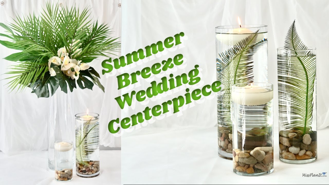 DIY Tall Tropical Summer Breeze Wedding Centerpiece| Dollar Tree Weddings | DIY Tutorial