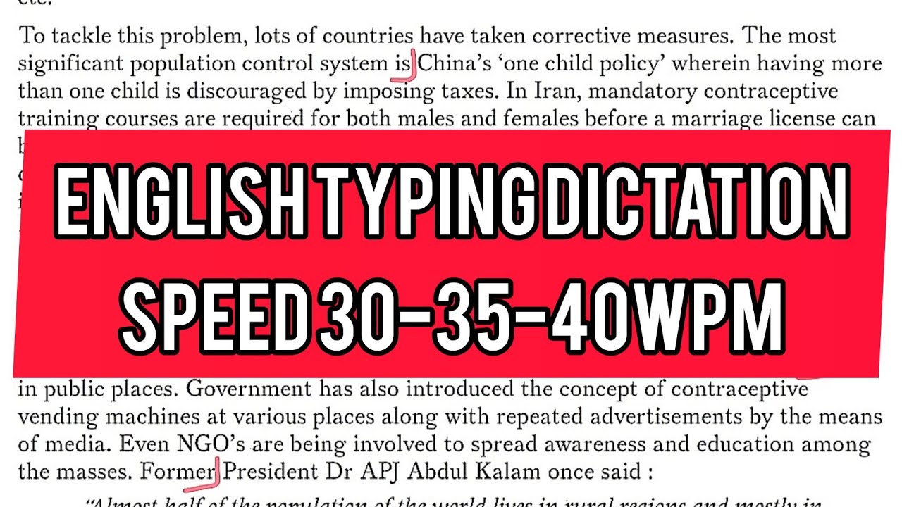 30-35-40wpm || English Typing Audio dictation for beginners || KVS, SSC, RRB, UPPCL, LDC, JVVNL, MTS