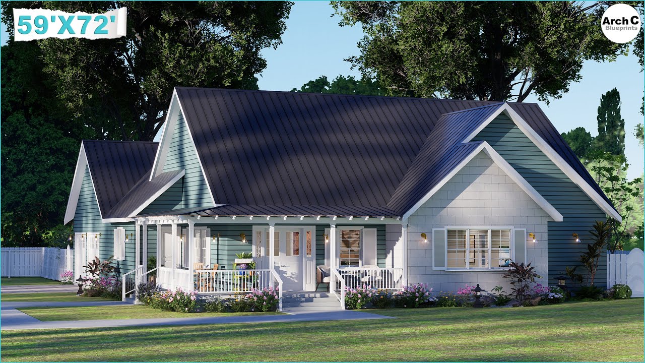 Cottage-Style 3 Bedroom House with Garage & Swimming Pool Idea