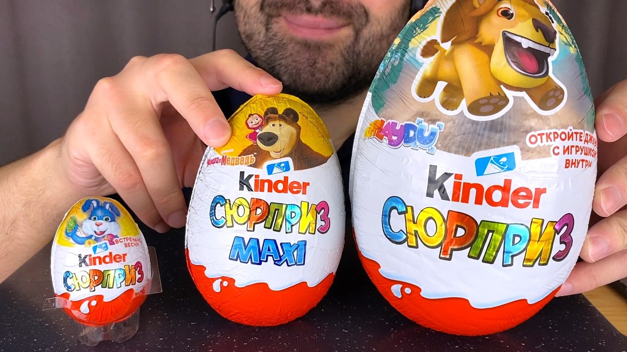 ASMR EATING ALL SIZES KINDER CHOCOLATE SURPRISE EGGS MUKBANG (EATING SOUNDS) EATING SHOW
