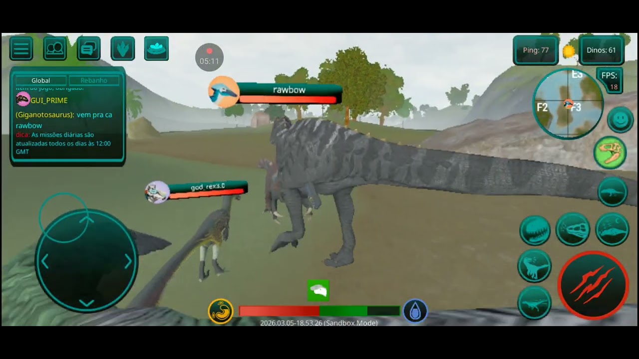 Parte 3 de Gameplay Gameplay no sandbox com meus amigos de giga no the cursed isle#tci#giga(viraliza