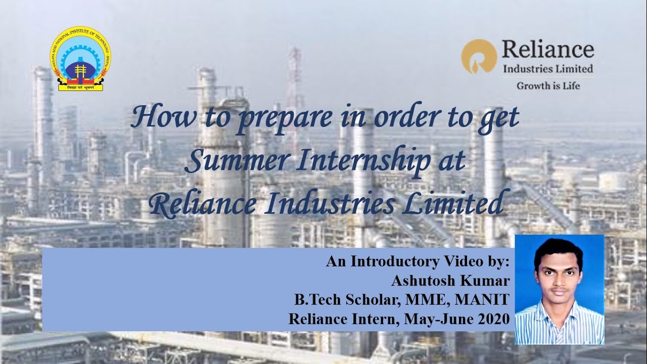 RIL Summer Internship for Metallurgical Engineering Students