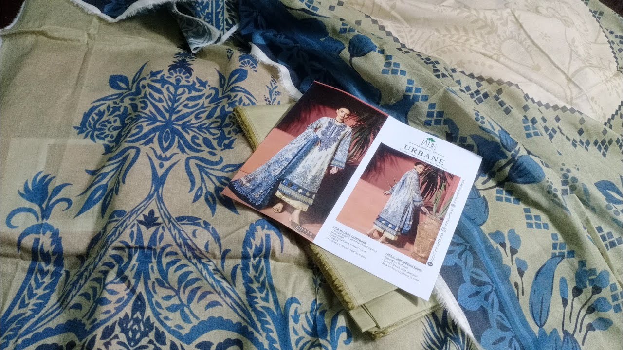 URBANA💚EMBROIDERED  LAWN BY JADE EMBROIDERED LAWN SHIRT PRINTED VOIL DUPATTA DYED TROUSER #lawnsuits
