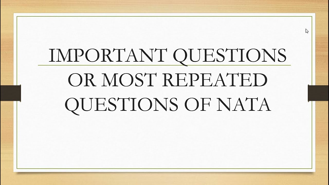 NATA 2020 IMPORTANT QUESTIONS AND SYLLABUS