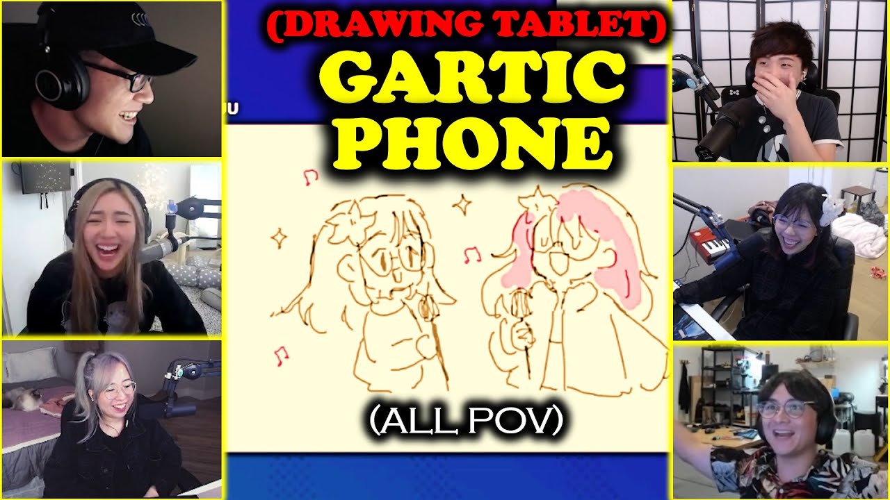 (ALL POV) Sykkuno bought a drawing tablet to SWEAT on Gartic Phone | ft. Lily, Michael, hJune, Wendy