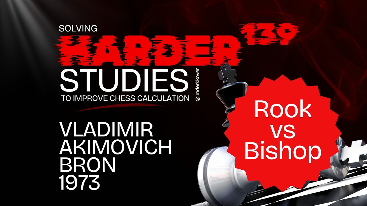 Study 139 - Vladimir Akimovich Bron, 1973 (Nice for Rook vs Bishop Endgame Technique)